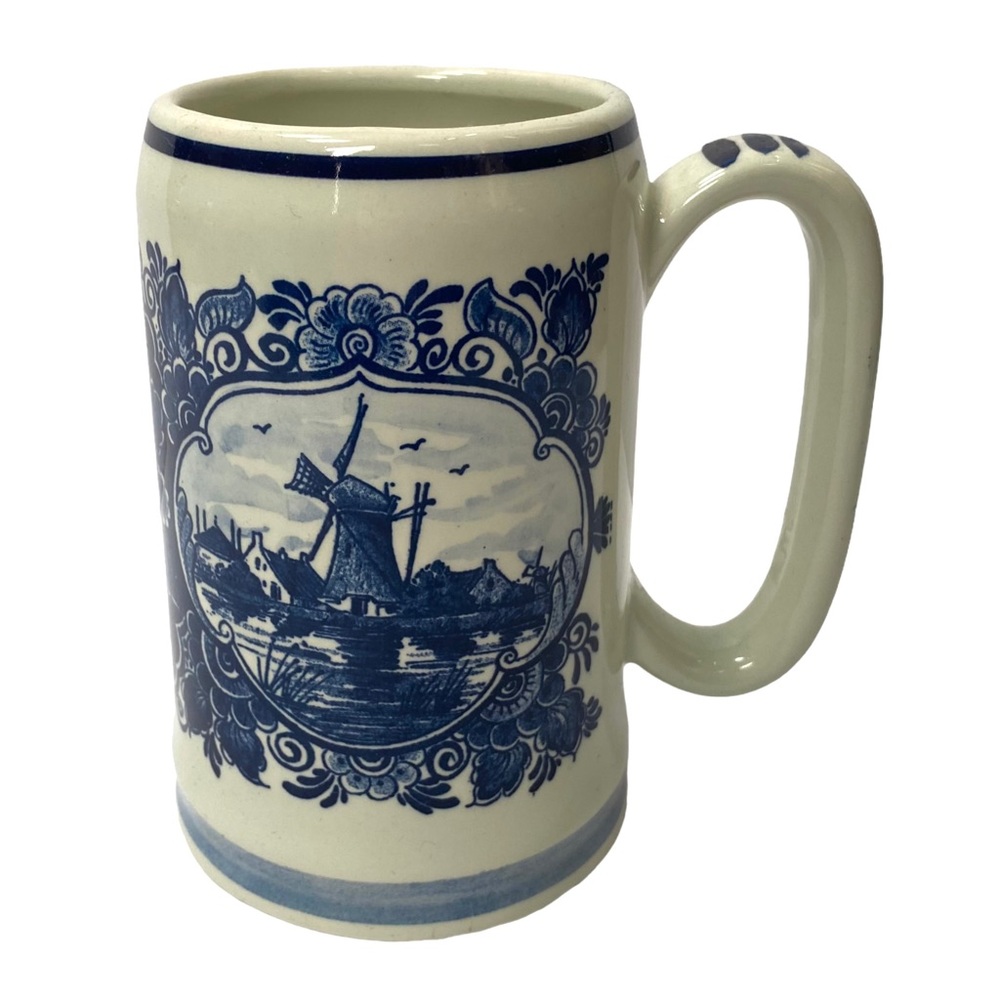 Vintage Blue Delft Stein Mug
